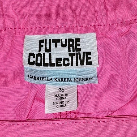 Future Collective Size 26 Pink Cargo Pockets Mini Wrap Skirt Cotton Blend - Picture 6 of 7